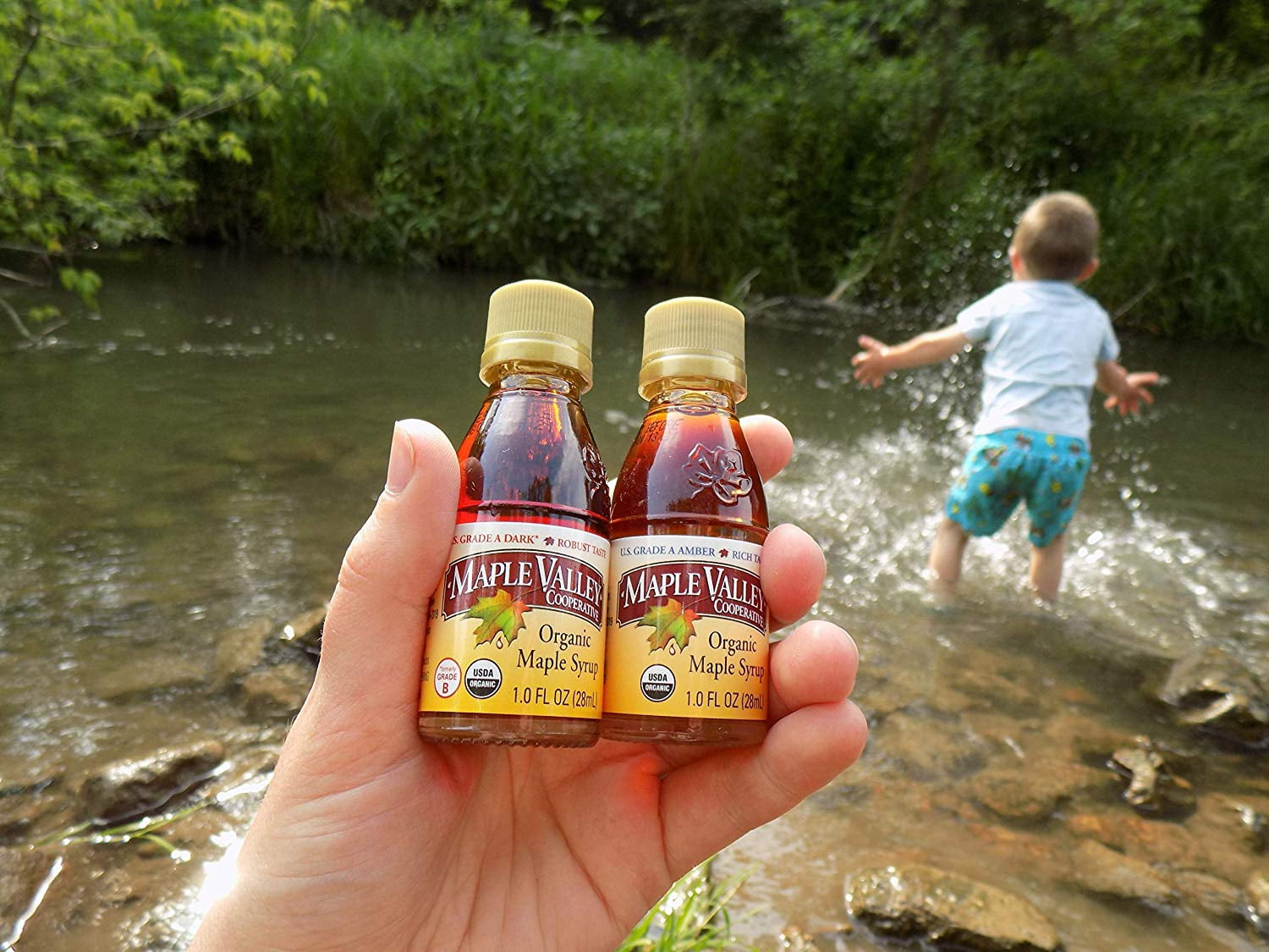 Maple Valley Organic Maple Syrup Grade A Amber & Rich 1 oz Glass Nips x 96 Case ~ Wedding Favors Party Favors Stocking Stuffers Travel Size Gifts