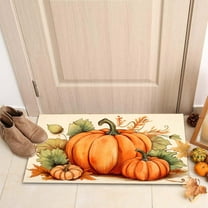 Byujiro Thanksgiving Truck Pumpkin Doorway Floor Mat Entrance Dirt Foot Mat Pumpkin Decor Fall Decor