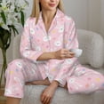 thumbnail image 6 of Kdxio Easter Cute Rabbit Women's Pajama Sets Long Sleeve Button Down Sleepwear Nightwear Soft Pjs Lounge Sets-Medium, 6 of 7
