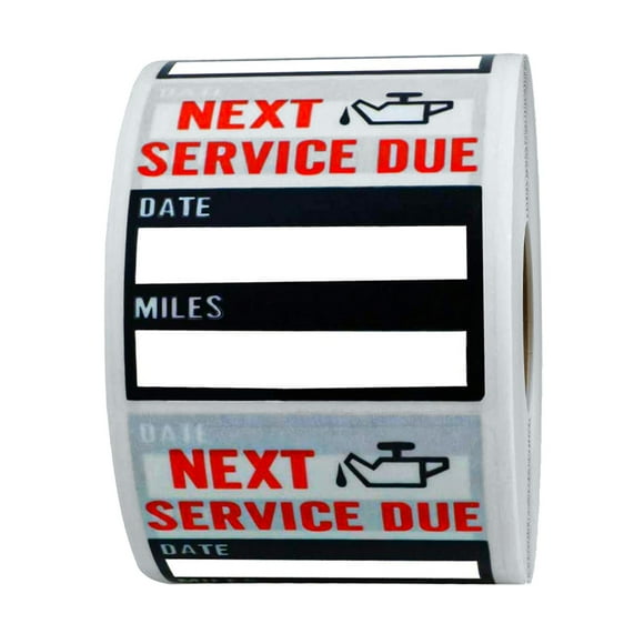 100pcs/roll Auto Maintenance Service Due Reminder Oil Change Stickers Low-Tack Window Sticker Car Sticker with Perforation Line "x2"