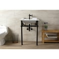 thumbnail image 4 of Kingston Brass KVBH252275 Templeton 25" Ceramic Console Sink with Brass Legs (1-Hole), White/Oil Rubbed Bronze, 4 of 8