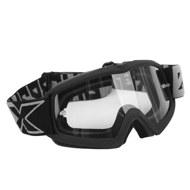 Dirt Bike Goggles, Motorbike Goggles Adjustable Comfortable Transparent For Adult For Hiking 8060 Black Frame