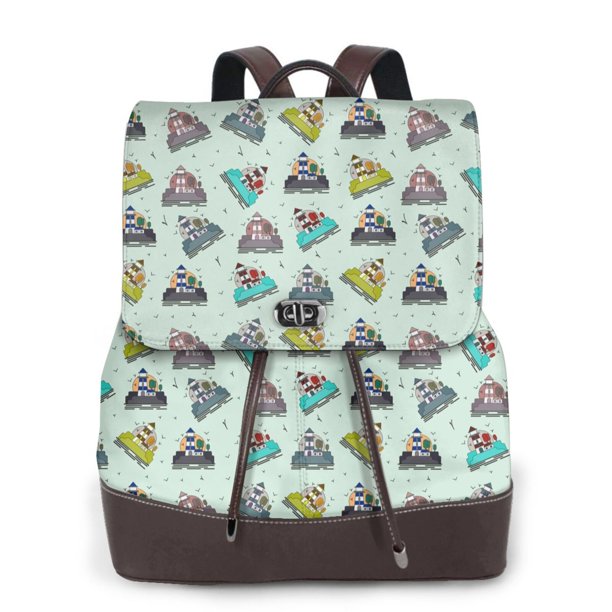 Disketp Lighthouse Mochila de Cuero para Mujer, Bolso de Espalda Antirrobo con Estilo para Viaje, Trabajo y Uso Diario