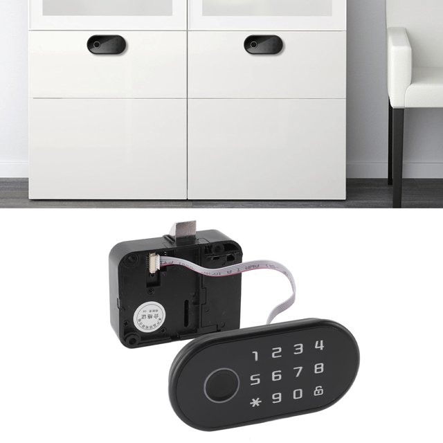 Smart Biometric Cabinet Lock, Fingerprint Cabinet Lock 100 Fingerprints 3 Unlock Ways with USB Key for Home