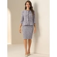 thumbnail image 3 of DARING DIVA 2Pcs Women's Suit Jacket Pencil Tweed Skirt Suit Set 3XL Purple, 3 of 6