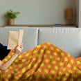 thumbnail image 3 of Orange and Yellow Soft Flannel Fleece Blanket, Hand Drawn Doodle Style Round Abstract Sun Motifs Sunny Hot Summer, Cozy Plush for Indoor and Outdoor Use, 50" x 70", Orange and Yellow, by Ambesonne, 3 of 5