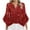 Red, variant on Xixinqiwan Women Tops under $10.00,Womens 3/4 Sleeve Shirts Casual Summer Tshirts Tops Dressy V-neck Fashion Spring Clothes Gold XL
