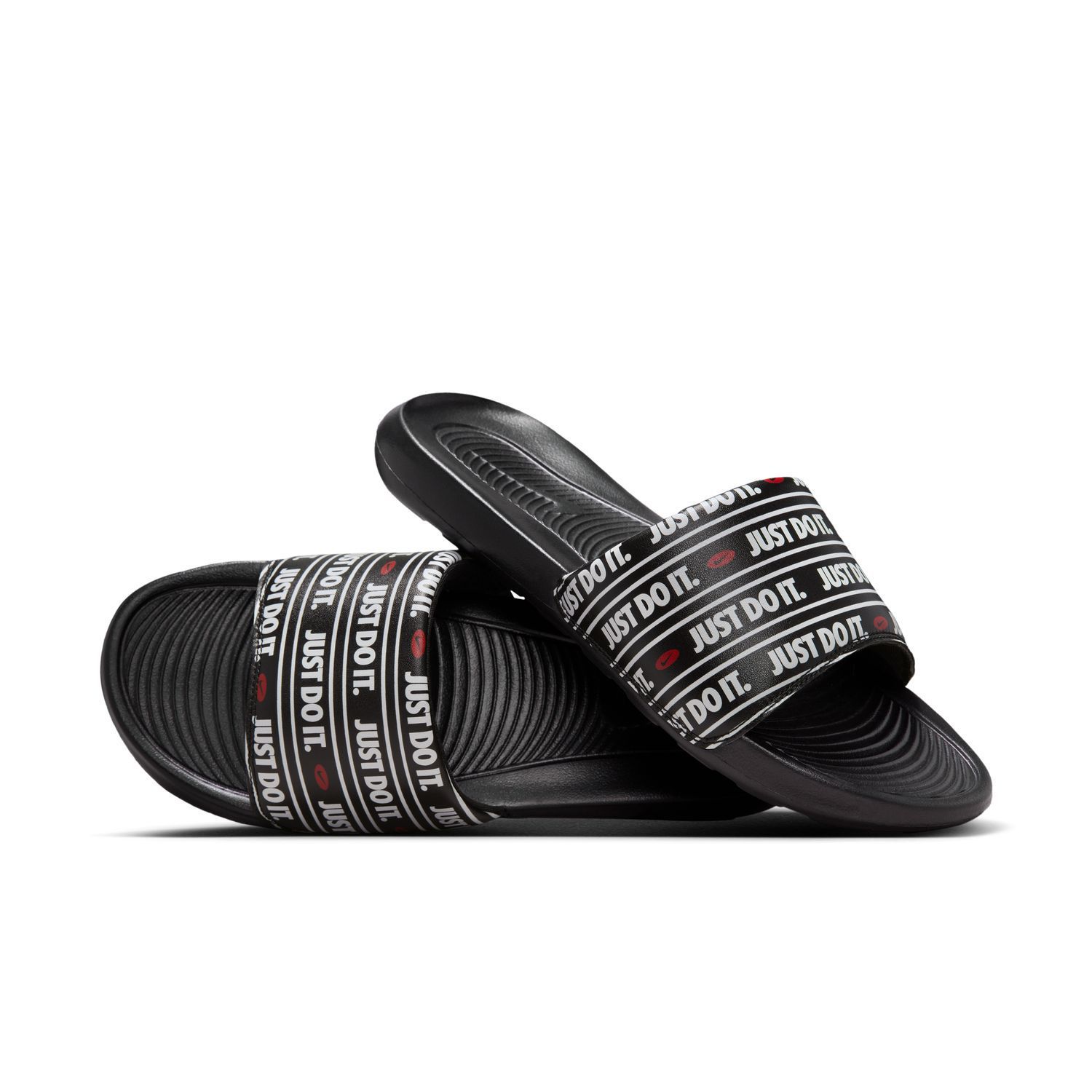 Nike Victori Printed Slide Sandal Men's Black/Red photo 2