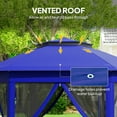 thumbnail image 4 of Outsunny 13' x 13' Pop Up Gazebo Hexagonal Canopy with 6 Zippered Mesh Netting, 2-Tier Roof Event Tent with Steel Frame for Patio Backyard, Dark Blue, 4 of 9