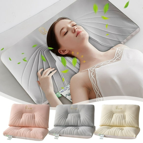 Home Textile Boutique Clearance Blowout Sale! YHJFZM Cool Feeling Soft Pillow With A Middle And Low Pillow Core Of 48x74cm Neck Protection Pillow For Household Use For Adults Without Collapsing