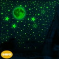 thumbnail image 3 of Blue Green Luminous Stars Moon Bedroom Lving Room Study Home Decoration Wall, 3 of 8