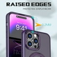 thumbnail image 6 of Phone Case for iPhone 16 Pro Max Strengthened Magnetic Ring Stand Translucent Back Cover Compatible with Magsafe, Military-Grade Shockproof Anti-fall Protection Case for Men Women,Purple, 6 of 7