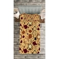 thumbnail image 3 of Ambesonne Tea Party Quilted Bedspread Set 2 Pcs, Breakfast Brunch Time, Twin Size, Brown Redwood, 3 of 3