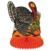 Vintage Fall Harvest Turkey Centerpiece, 8", (3/Pkg)