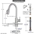 thumbnail image 2 of Wowow Single Handle Kitchen Sink Faucet with Sprayer, High Arc Brushed Nickel Faucet with Deck Plate, 2 of 7