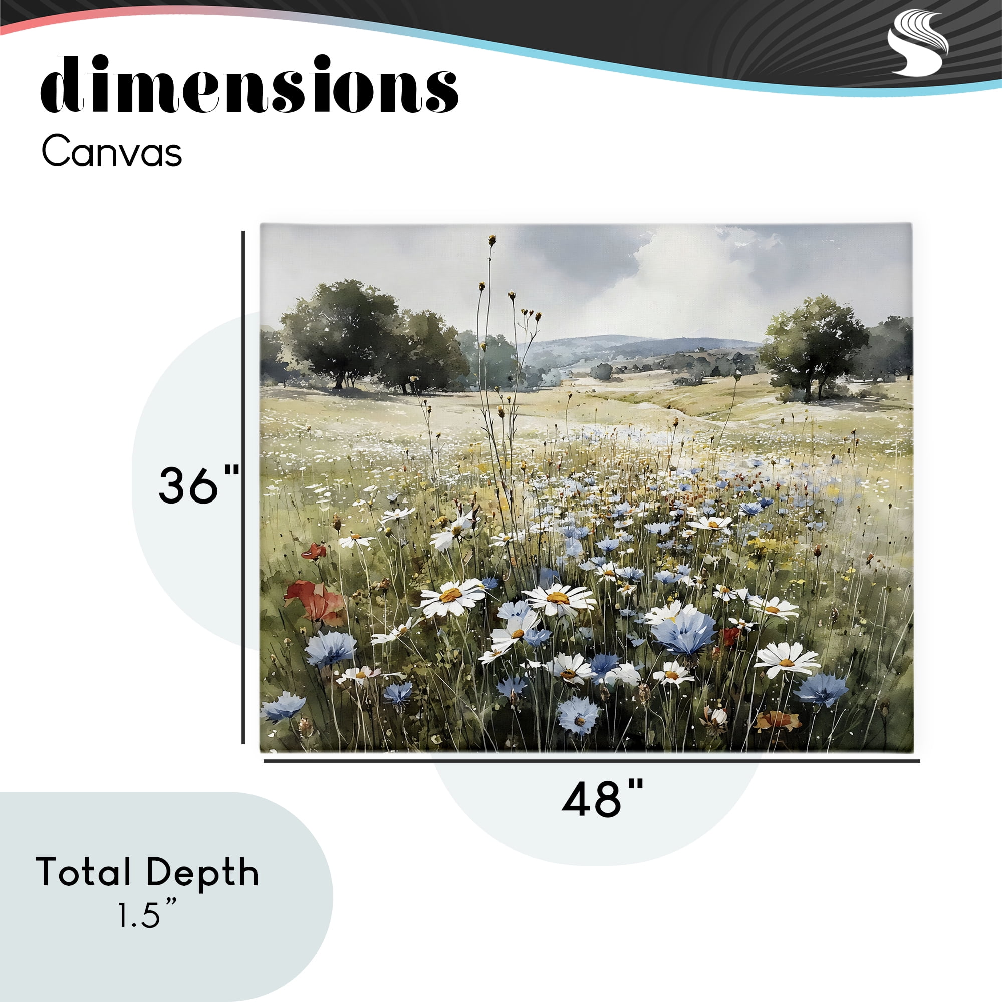 Stupell Industries Calm Meadow of Wildflowers Canvas Wall Art, design by Franklyn Gregory