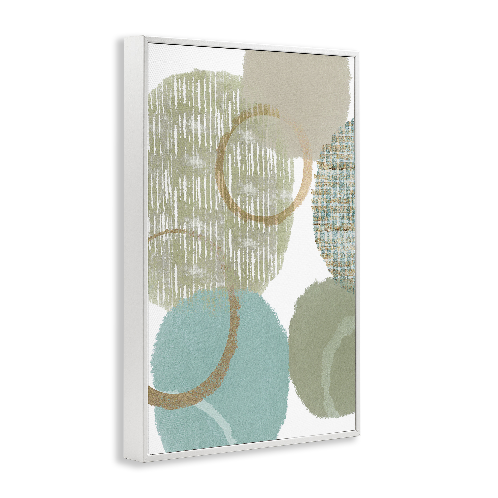 Stupell Industries Good Times Abstract Shapes Abstract Painting White Framed Art Print Wall Art, 12 x 18