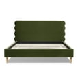 thumbnail image 6 of Stockholm Modern Wavy Headboard Platform Bed, King, Olive Green Performance Velvet, 6 of 6
