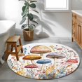 thumbnail image 4 of Spring Botanical Round Area&nbsp;Rug 3ft Watercolor Mushroom Farm Rustic Wildflower Leaf Non-Slip&nbsp;Washable Circle Rugs Soft Felt Indoor Floor Mat for Bedroom Kitchen Living Room Bathroom, 4 of 9