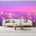 thumbnail image 2 of Enchanted Forest Wallpaper Purple Pink Dreamy Sky Soft Clouds Sunset Peel and Stick Wall Murals 69"H x 96"W Removable PVC Wall Paper Self-Adhesive Wall Paintings for Bedroom Living Room, 2 of 7