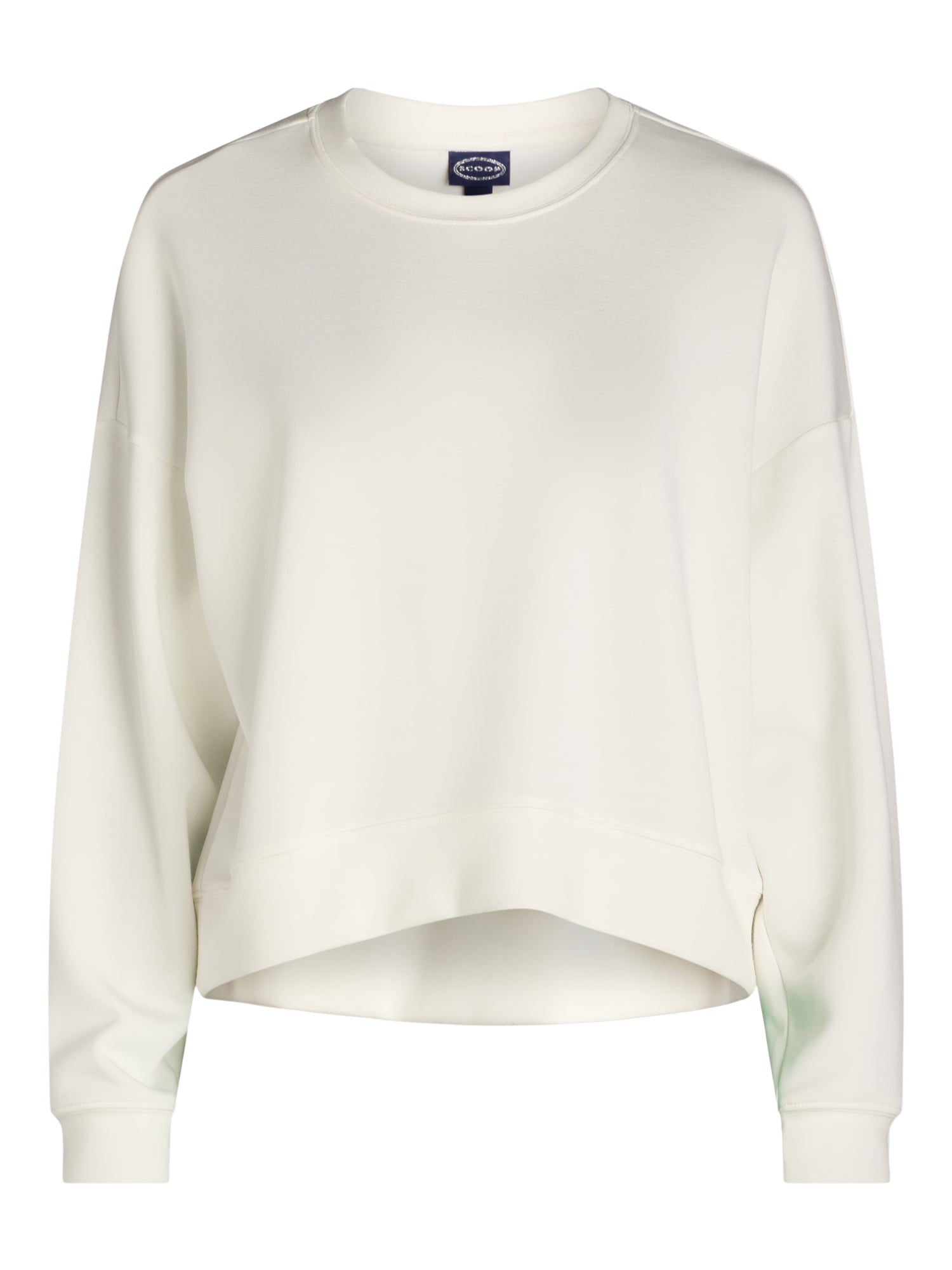 Scoop Women's and Women's Plus Ultimate Scubaknit Cropped Sweatshirt with Drop Sleeves, Size XS-4X