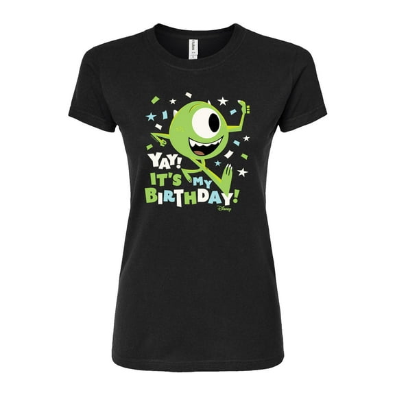 Disney Monsters Inc - Mike Yay It's My Birthday - Juniors Fitted Graphic T-Shirt