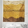 thumbnail image 1 of Tan and Brown Tapestry, Urban Architecture Weathered Old Brick Wall Different Colored Waves, Fabric Wall Hanging Decor for Bedroom Living Room Dorm, 5 Sizes, Yellow Beige Brown, by Ambesonne, 1 of 1