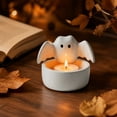 thumbnail image 3 of THOPBPRK Halloween Decorations Cute Ghost Bat Tealight Candle Holder, Spooky Gothic Decor for Home, Resin Candlestick for Mantle Table Centerpiece, Halloween Party Supplies, B, 3 of 6