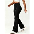 thumbnail image 3 of DENTOYOU Yoga Flare Pants Women's V Crossover Flare Leggings High Waist Butt Lifting Bootcut Pants Casual Workout Gym Leggings Black L, 3 of 7
