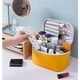 thumbnail image 2 of Makeup Bag Cosmetic Bag for Women,Portable Travel Bag Large Travel Toiletry Bag Beauty Zipper Organizer for Girls,PU Leather Washable Waterproof(Blue), 2 of 4