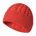 thumbnail image 1 of AWZXDE Bonnet d'Hiver Épais et Chaud pour Femmes, Design Visage Mince, Couleur Unie, Rouge, 54-54, 1 of 2