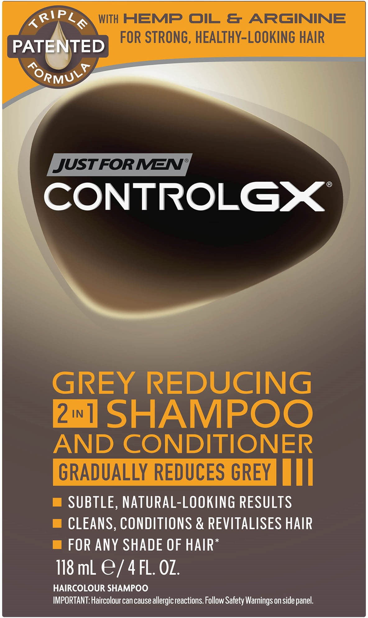 Just For Men Control GX , Grey Reducing 2 in 1 Shampoo & Conditioner 4 oz 1 ea (Pack of 2)