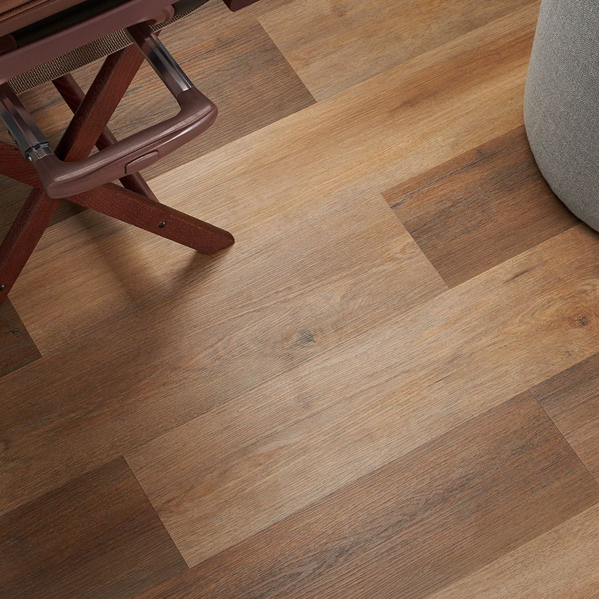 Bond Tile Lujo 28mil Oak Coppertone 6 in. x 48 in. Rigid Click-Lock Luxury Vinyl Tile Flooring (27.39 Sq. Ft. / Case)