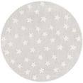 thumbnail image 2 of Unique Loom Whimsy Kids Collection Area Rug - Stars (5' 1" Round Cloud Gray/Ivory), 2 of 9