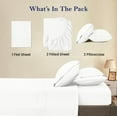 thumbnail image 4 of Split Queen 5 Piece Sheet Set - Breathable & Cooling, Luxury Sheets, 500 TC Egyptian Cotton Sheets, 100% Cotton Split Queen Sheet Set, 7-9" Inch Deep Pocket, Split Queen Size, White Stripe, 4 of 5