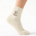 thumbnail image 4 of WEGFTDUOP Women's Winter Thick Warm Mid-Tube Socks Wool Polyester Elastic Cute Australian Fleece Home Indoor Outdoor Floor Wear Moisture-Wicking Odor-Resistant Footwear, 4 of 6