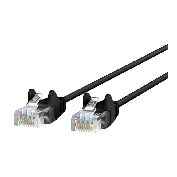Belkin Slim - Patch cable - RJ-45 (M) to RJ-45 (M) - 4.57 m - UTP - CAT 6 - molded, snagless - black