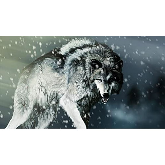 Wolf Birthday Custom Edible Icing Image  fits 1/4 Sheet cake or larger