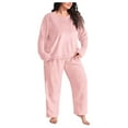 thumbnail image 6 of Cute Pajama Set for Women – Homewear Sleepwear Women's Plus Size Flannel Pajama Set Thickened Warm Coral Loungewear Loose Fit Winter Sleepwear & Outerwear For Home And Outdoor Use, 6 of 6