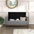 thumbnail image 3 of Pemberly Row Contemporary Fabric Lift Top Storage Bench in Gray, 3 of 8
