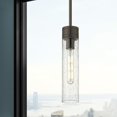 thumbnail image 2 of 617-1S-OB-G617-11SDY Innovations Lighting Boreas - 1 Light Stem Hung Mini Pendant-13 Inch Tall and 3 Inch Wide-Oil Rubbed Bronze Finish-Seedy Glass, 2 of 2