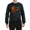 thumbnail image 2 of Wild Bobby, Basketball Fingerprint It's In My DNA, Sports, Unisex Crewneck Graphic Sweatshirt, Black, XX-Large, 2 of 5