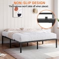 thumbnail image 4 of 16 - pulgada queen - size metal platform marco de cama: almacenamiento space under cama, 1000 lbs heavy - duty steel slat support, fácil montaje, no box spring, noise - free, negra, 4 of 8