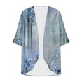 thumbnail image 3 of POUNOO Womens Tropical Floral Cover Ups Relaxed Fit Open Front Mid Sleeve Colorful Flower Pattern Soft Texture Vacation Style Kimonos Gift, 3 of 5
