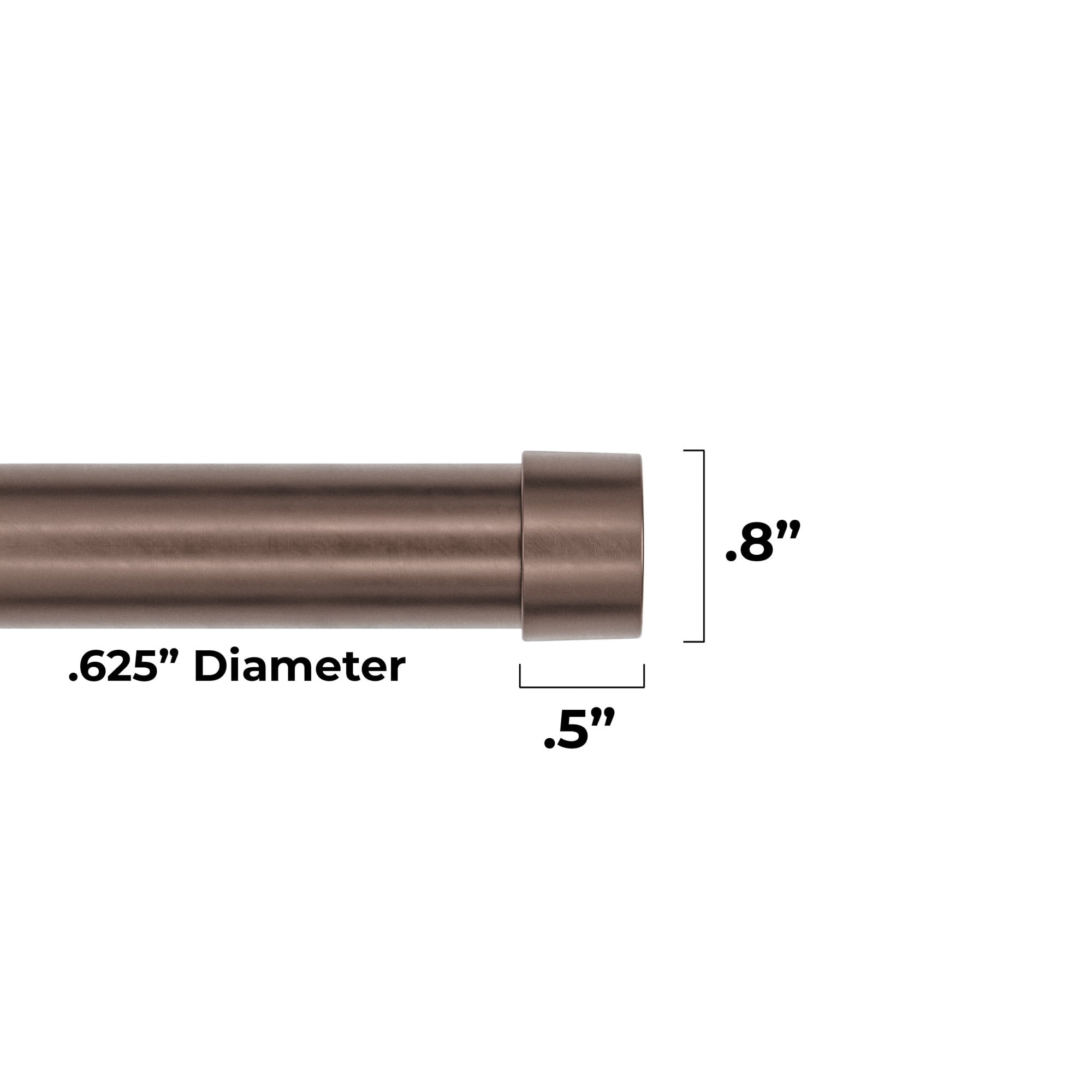 Better Homes & Gardens 5/8" Plated Oil Rubbed Bronze Adjustable Add on Curtain Rod Kit, 32"-120"
