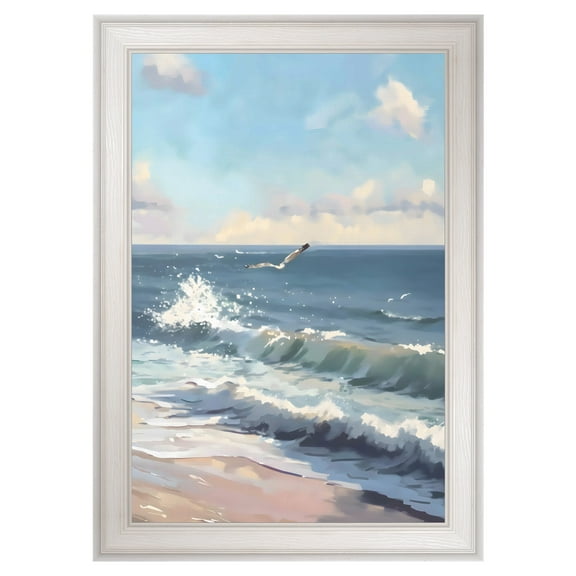 Flying Over the Waves Framed Canvas