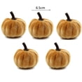 thumbnail image 3 of 5PCS Fall Orange Velvet Pumpkins Decor,Vintage Orange Pumpkins Autumn Decor,Rustic Farmhouse Pumpkins for Mantel Table, Thanksgiving Halloween Autumn Home, 3 of 6
