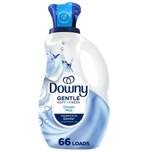 Downy Gentle Soft   Fresh Liquid Fabric Softener, Ocean Mist Scent, 44 fl oz, 66 Loads