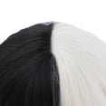 thumbnail image 4 of Pelucas De Cosplay Mitad Negra Y Mitad Blanca Peluca Rizada Corta Disfraz De Cosplay Accesorios Para Peinados Para Halloween Carnaval Y Fiesta Yuarrent HA038345-00, 4 of 6