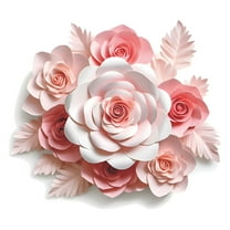 LAMIRO Pink Art Decals 3D,Large Flower Wall Art Decals 3D Fabric Floral Wall Stickers,Flowers Wall Decals Watercolor Rose Wall Sticker DIY Removable Peel - Office Home Backdrop Decor